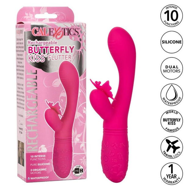 Calexotics Butterfly Kiss Flutter Rosa Vibratore Dual Premium - immagine 2