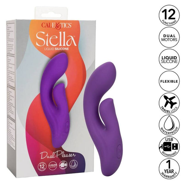 Calexotics Stella Dual Pleaser Viola - Vibratore Rabbit Premium - immagine 2