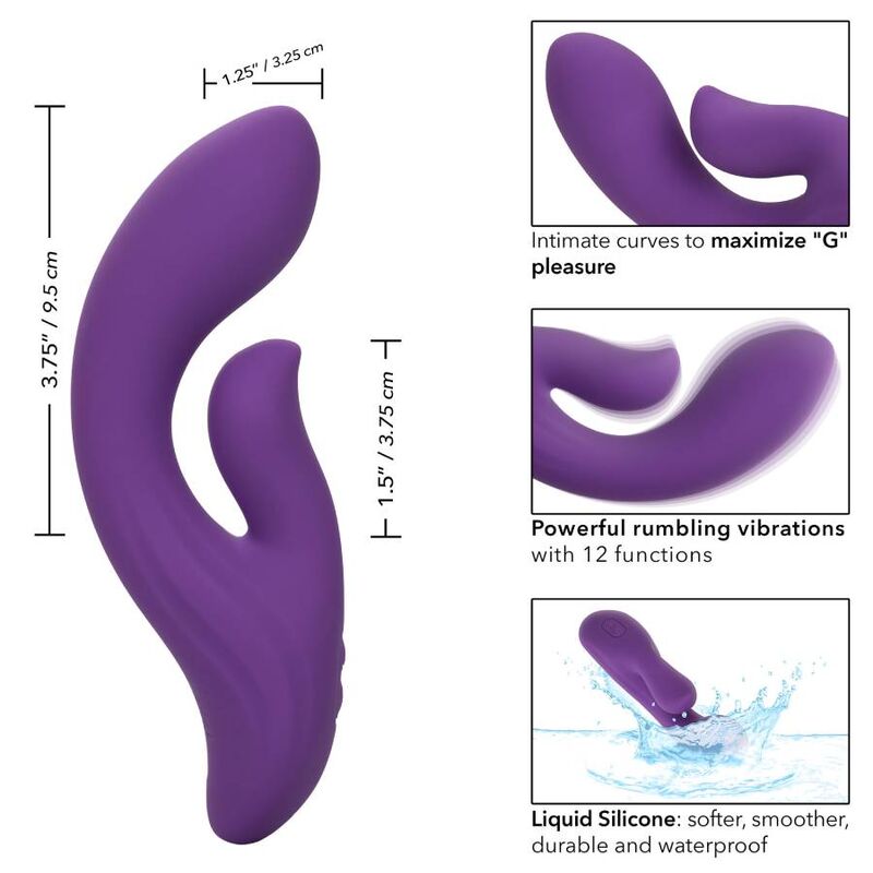 Calexotics Stella Dual Pleaser Viola - Vibratore Rabbit Premium - immagine 3