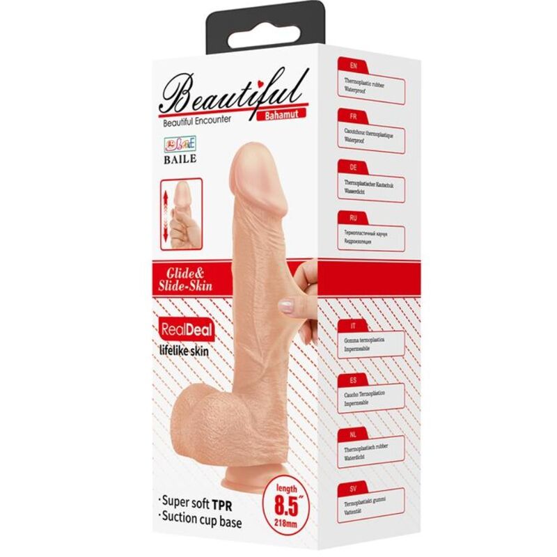 Baile - Bellissimo Incontro Bahamut Dildo Realistico Flessibile 21,8 Cm Naturale