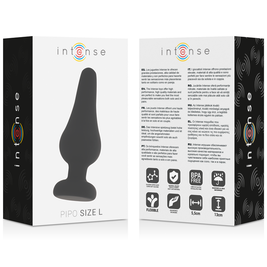 Intense - Plug Anale Pipo L Silicone Nero 13 Cm