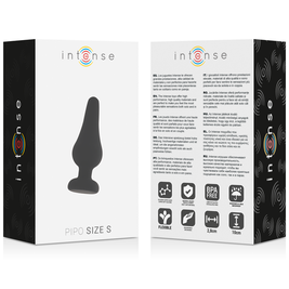 Intense - Plug Anale Pipo S Silicone Nero 9,8 Cm
