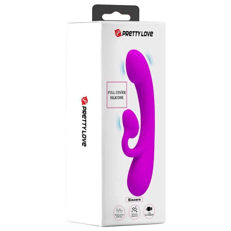 Pretty Love - Vibratore Sincero E Succhiatore Per Clitoride In Silicone Viola