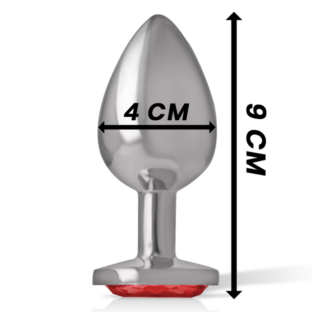 Intenso - Plug Anale In Alluminio Con Cristallo Rosso Taglia L