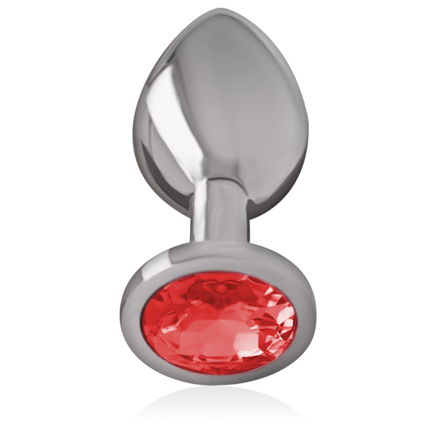 Intenso - Plug Anale In Alluminio Con Cristallo Rosso Taglia L