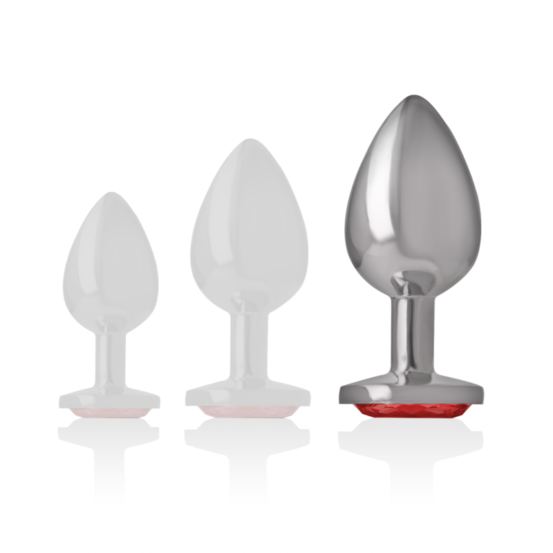 Intenso - Plug Anale In Alluminio Con Cristallo Rosso Taglia L