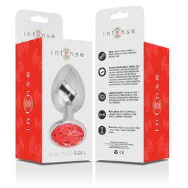 Intenso - Plug Anale In Alluminio Con Cristallo Rosso Taglia L