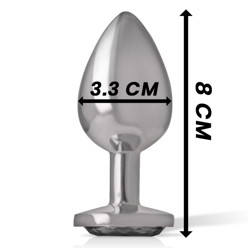 Intenso - Plug Anale In Alluminio E Vetro Nero Taglia M