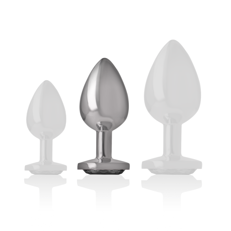 Intenso - Plug Anale In Alluminio E Vetro Nero Taglia M