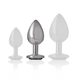 Intenso - Plug Anale In Alluminio E Vetro Nero Taglia M