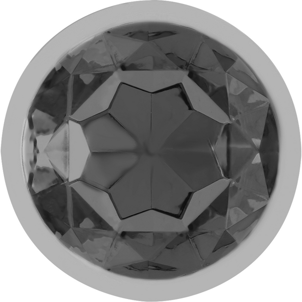 INTENSE - PLUG ANALE IN METALLO ALLUMINIO CON VETRO NERO TAGLIA M