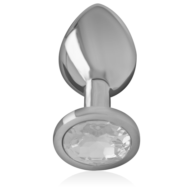 Intenso - Plug Anale In Alluminio Con Cristallo Argentato Taglia S