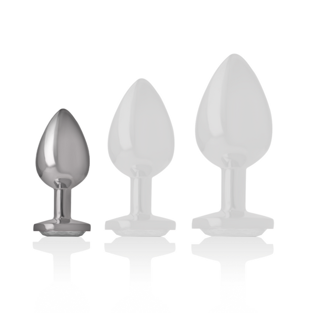 Intenso - Plug Anale In Alluminio Con Cristallo Argentato Taglia S