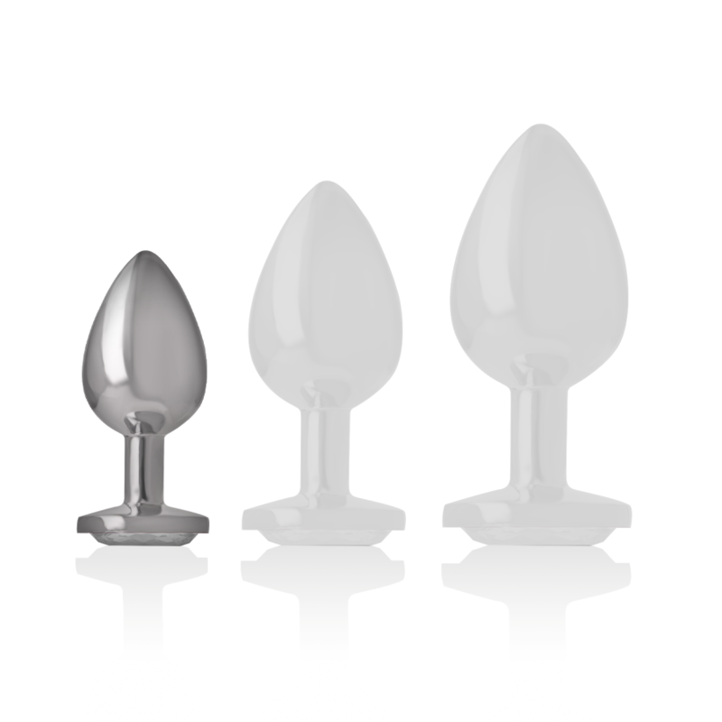 Intenso - Plug Anale In Alluminio Con Cristallo Argentato Taglia S