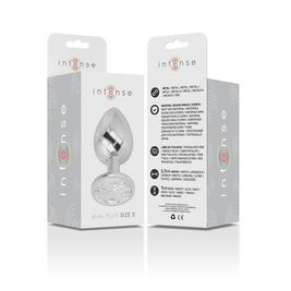 Intenso - Plug Anale In Alluminio Con Cristallo Argentato Taglia S