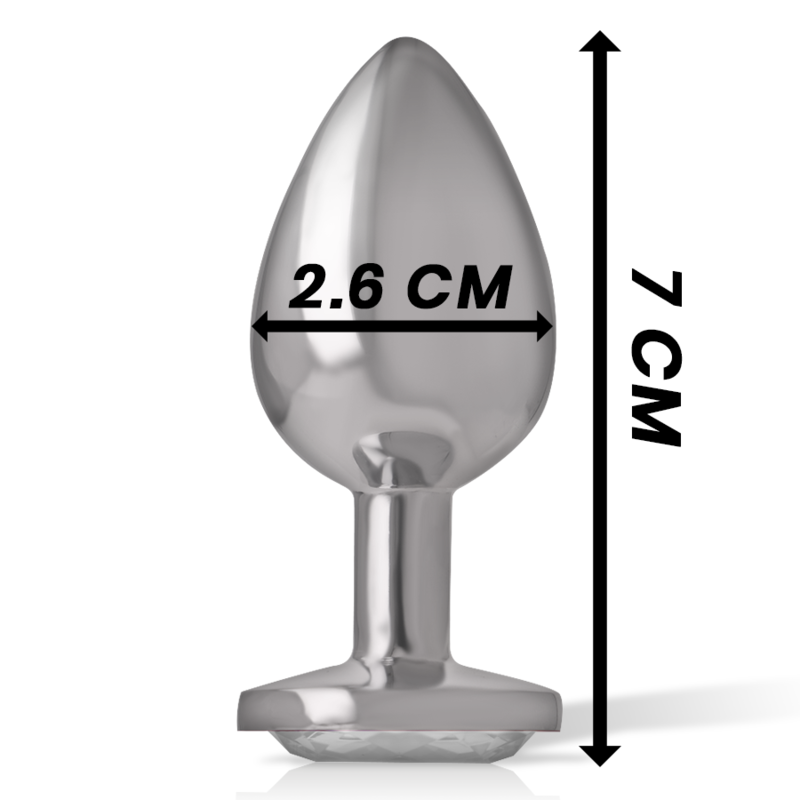 Intenso - Plug Anale In Alluminio Con Cristallo Argentato Taglia S