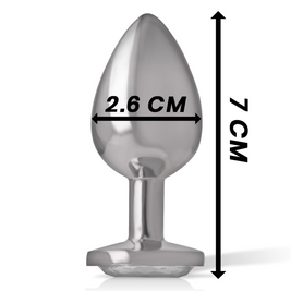 Intenso - Plug Anale In Alluminio Con Cristallo Argentato Taglia S