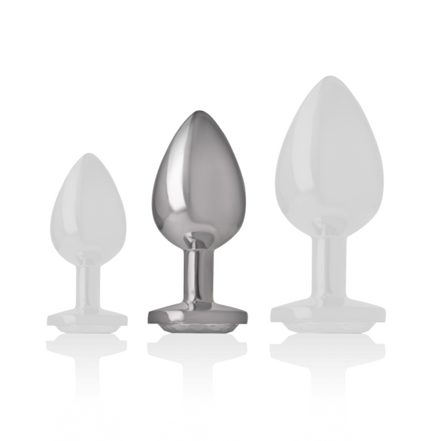 Intenso - Plug Anale In Alluminio Con Cristallo Argentato Taglia M