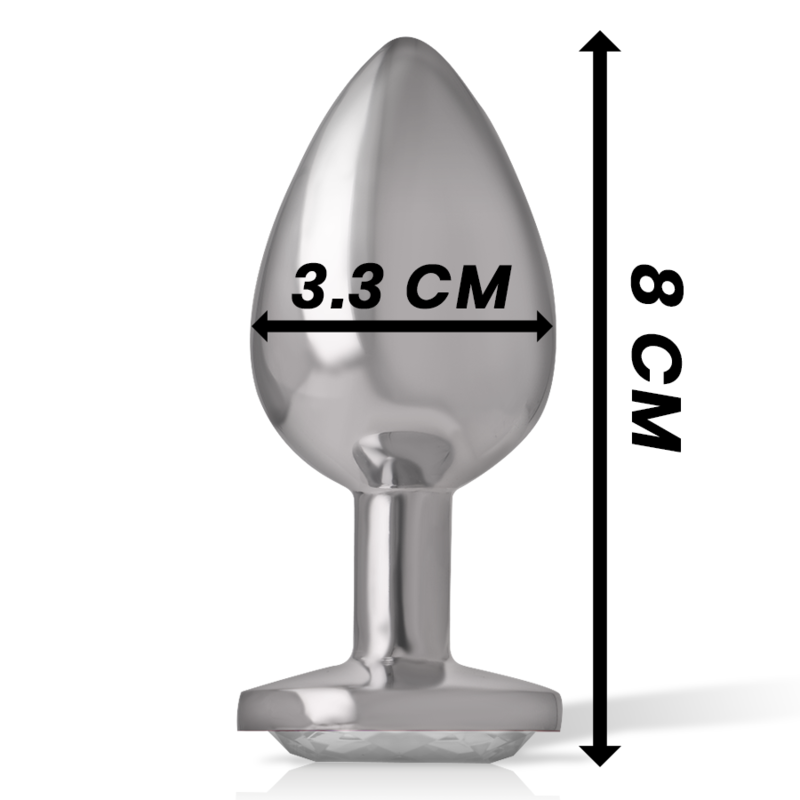 Intenso - Plug Anale In Alluminio Con Cristallo Argentato Taglia M