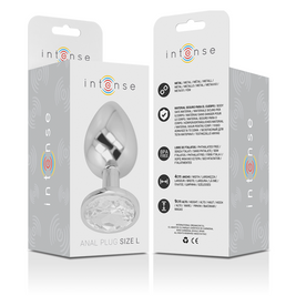 Intenso - Plug Anale In Alluminio Con Cristallo Argentato Taglia L