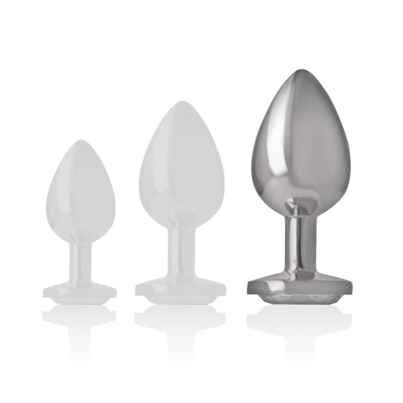 Intenso - Plug Anale In Alluminio Con Cristallo Argentato Taglia L