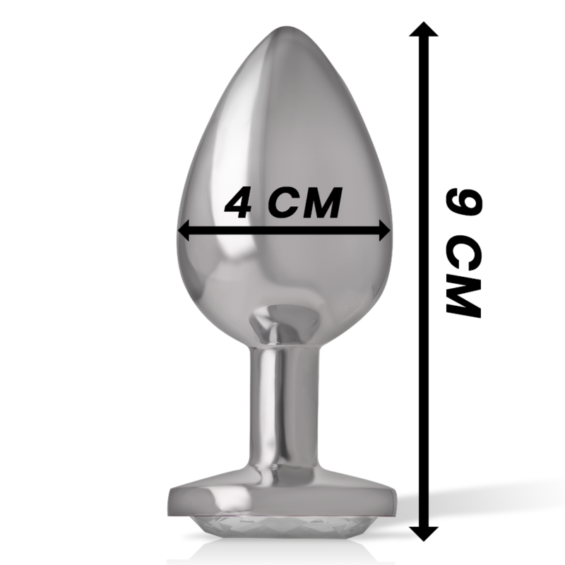 Intenso - Plug Anale In Alluminio Con Cristallo Argentato Taglia L