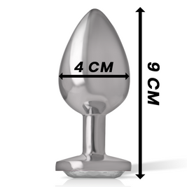Intenso - Plug Anale In Alluminio Con Cristallo Argentato Taglia L