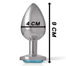 Intenso - Plug Anale In Alluminio Con Cristallo Blu Taglia L