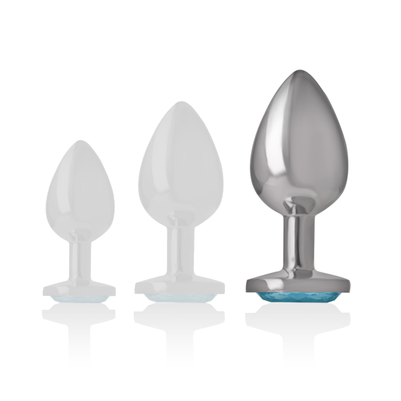 Intenso - Plug Anale In Alluminio Con Cristallo Blu Taglia L