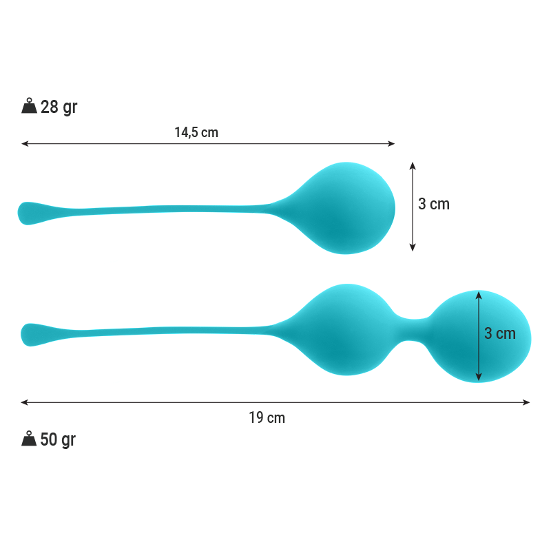 Intense Kendall Blu - Palle Kegel in Silicone per Pavimento Pelvico - immagine 3