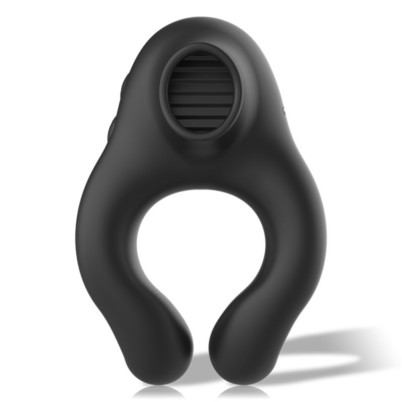 Black&Silver Anello Vibrante 3 Motori Ricaricabile Premium
