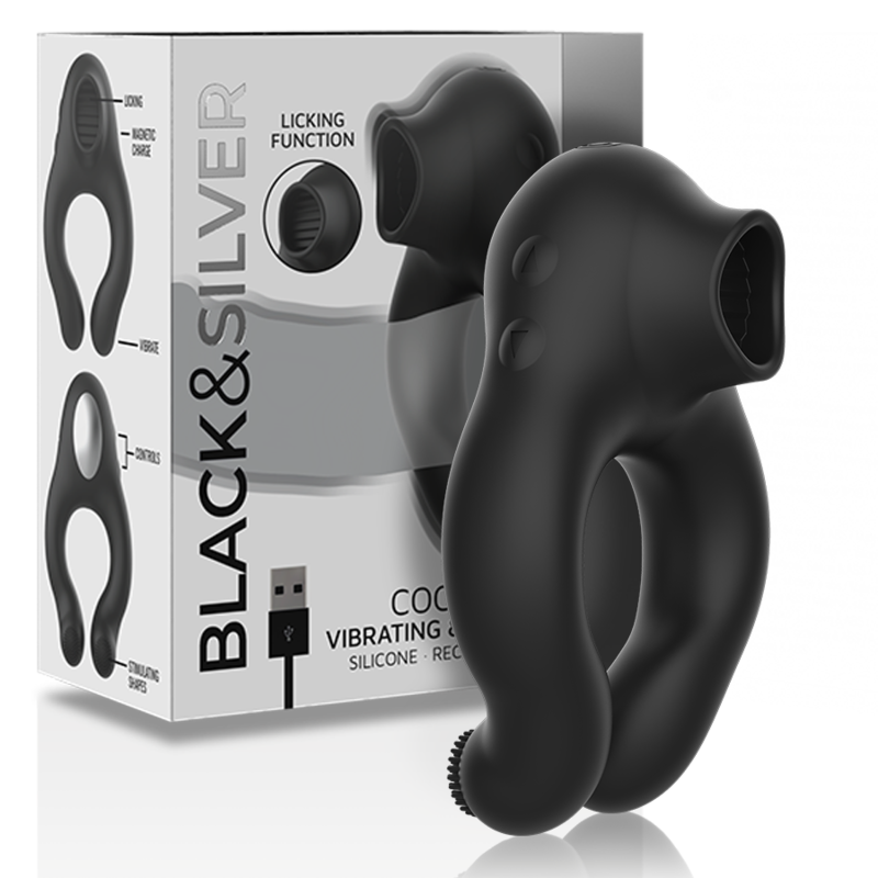 Black&Silver Anello Vibrante 3 Motori Ricaricabile Premium - immagine 2