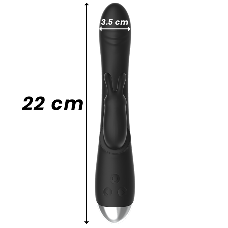 Black&Silver Adam Stimolatore Rabbit Ricaricabile in Silicone Nero - immagine 8