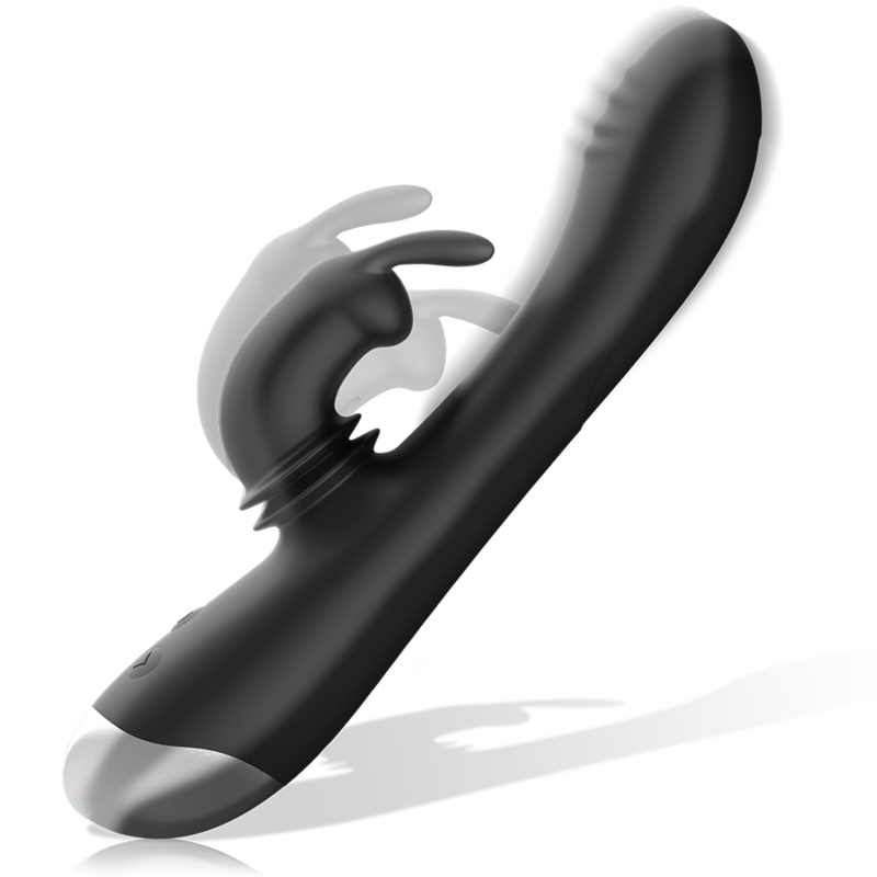 Black&Silver Adam Stimolatore Rabbit Ricaricabile in Silicone Nero - immagine 3