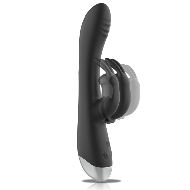 Black&Silver Adam Stimolatore Rabbit Ricaricabile in Silicone Nero - immagine 4