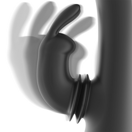 Black&Silver Adam Stimolatore Rabbit Ricaricabile in Silicone Nero - immagine 6