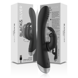 Black&Silver Adam Stimolatore Rabbit Ricaricabile in Silicone Nero - immagine 9