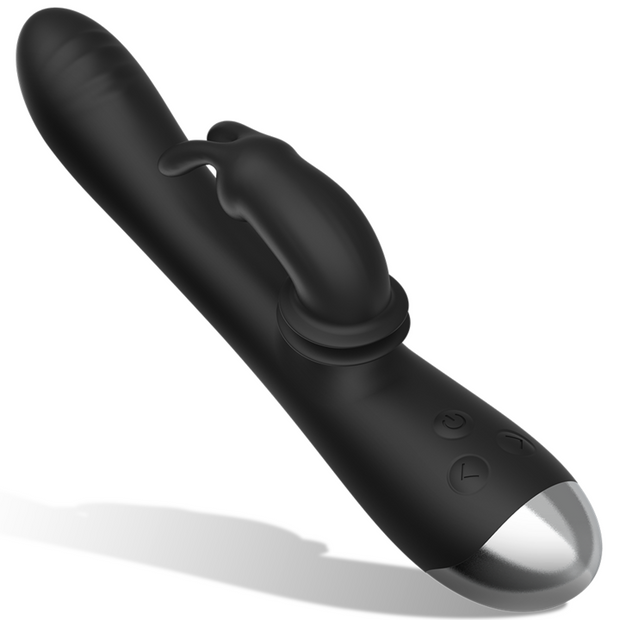 Black&Silver Adam Stimolatore Rabbit Ricaricabile in Silicone Nero - immagine 2