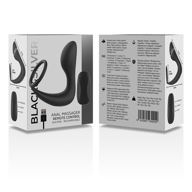 Black&Silver Massaggiatore Ergonomico Ricaricabile con Telecomando - immagine 7