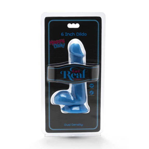 Diventa Reale - Dildo Happy Dicks 12 Cm Palle Blu