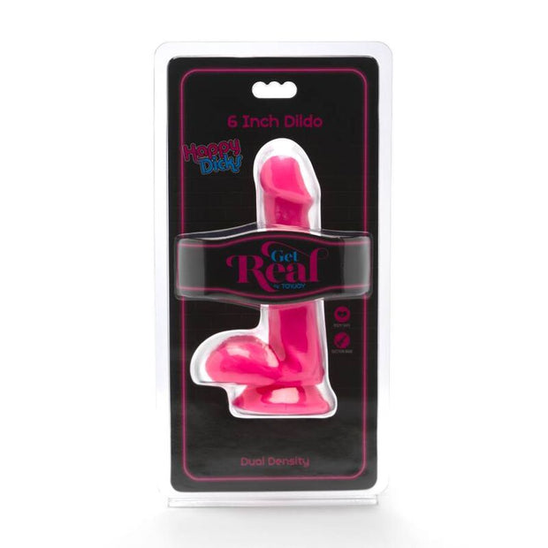 Diventa Reale - Dildo Happy Dicks 12 Cm Palle Rosa