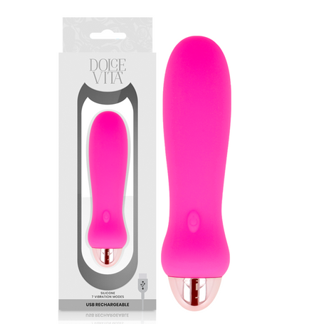 Dolce Vita Cinque Rosa Vibratore Mini Ricaricabile 7 Velocità