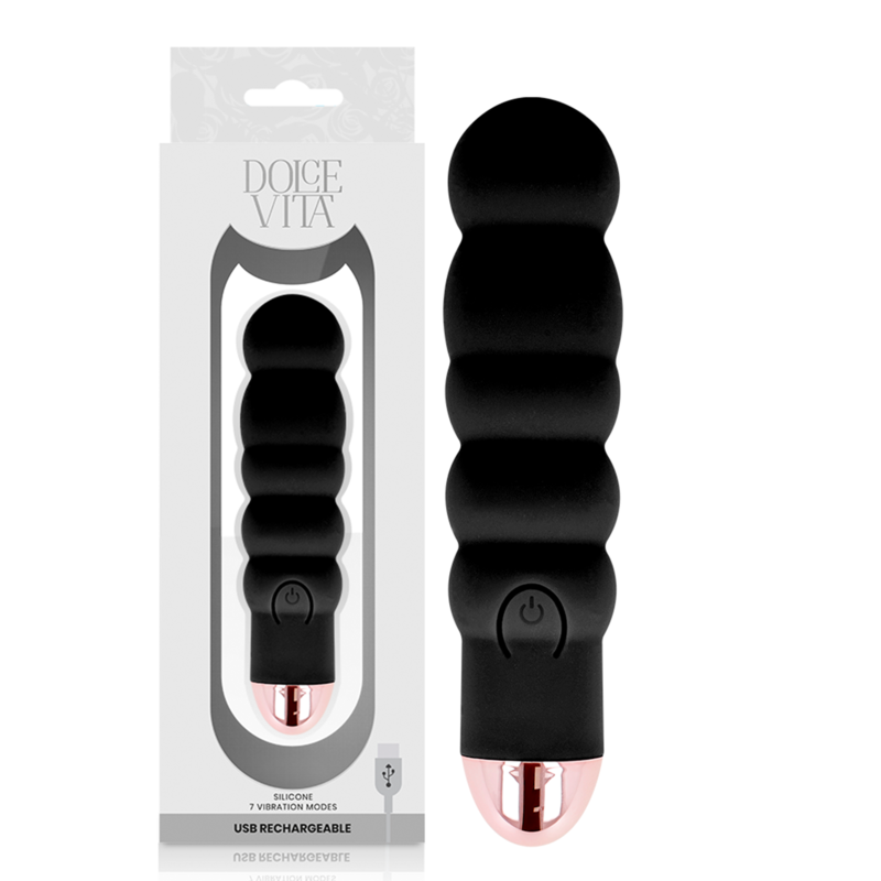 Dolce Vita Vibratore Mini Ricaricabile Nero 7 Velocità Premium
