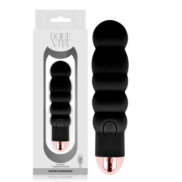 Dolce Vita Vibratore Mini Ricaricabile Nero 7 Velocità Premium
