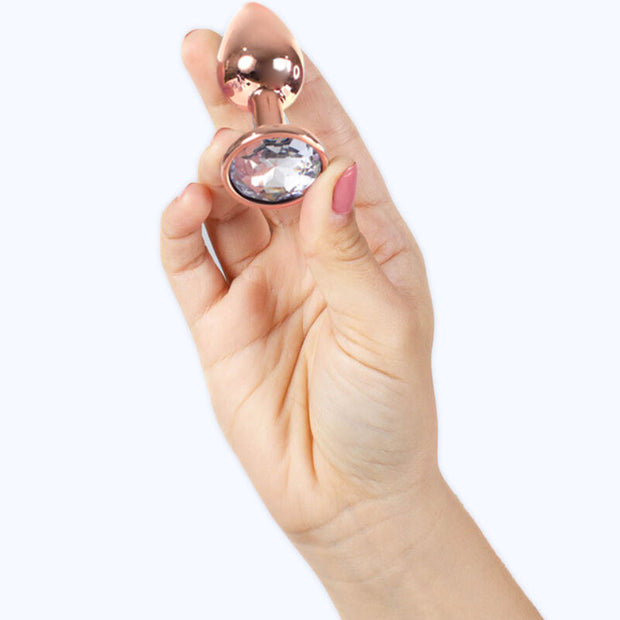 Secretplay - Plug Anale In Metallo Oro Rosa Piccolo 7 Cm