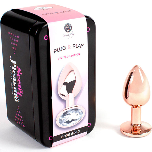 Secretplay - Plug Anale In Metallo Oro Rosa Piccolo 7 Cm