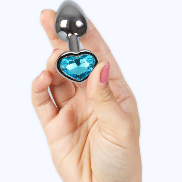 Secretplay - Plug Anale In Metallo Cuore Blu Taglia Piccolo 7 Cm