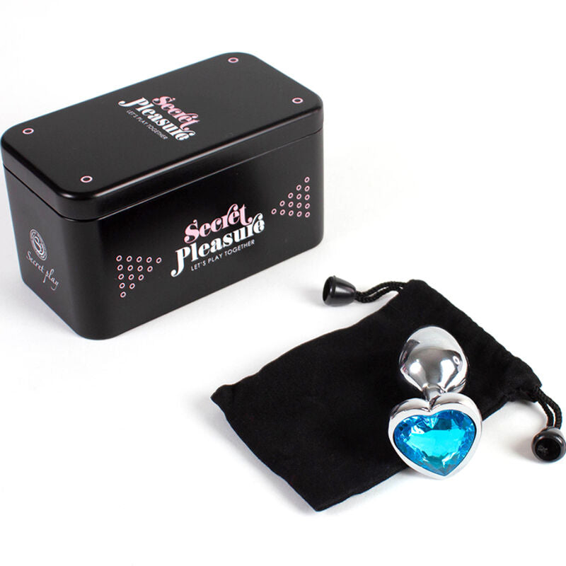 Secretplay - Plug Anale In Metallo Cuore Blu Taglia Piccolo 7 Cm