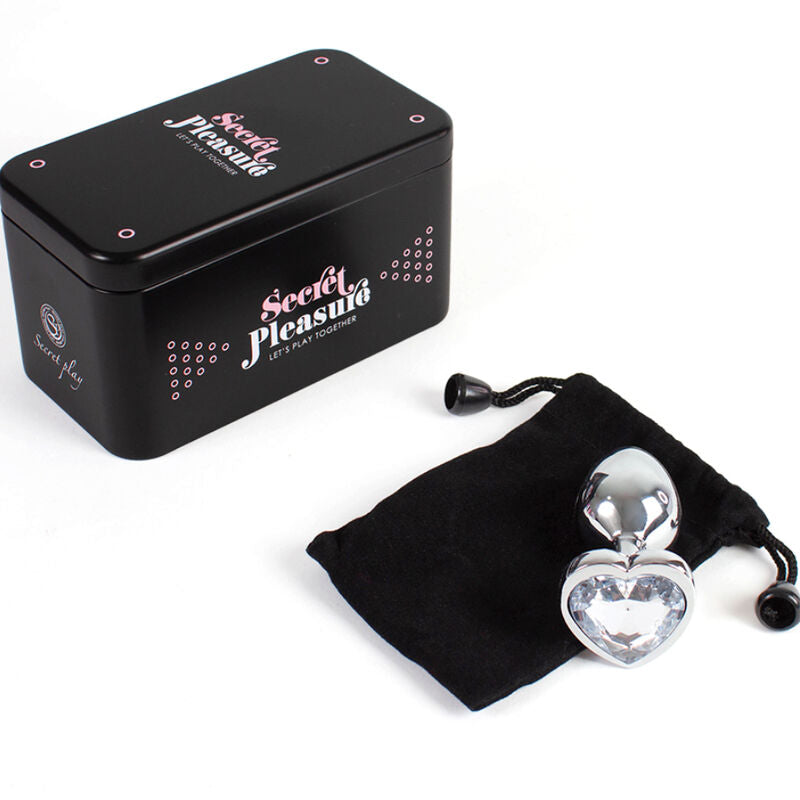 Secretplay - Plug Anale In Metallo Con Cuore Di Cristallo Trasparente Piccolo 7 Cm