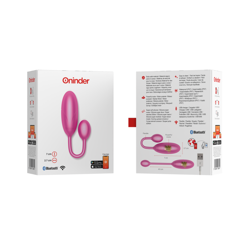 Oninder Denver Vibratore Smart con APP Rosa in Silicone Premium - immagine 8